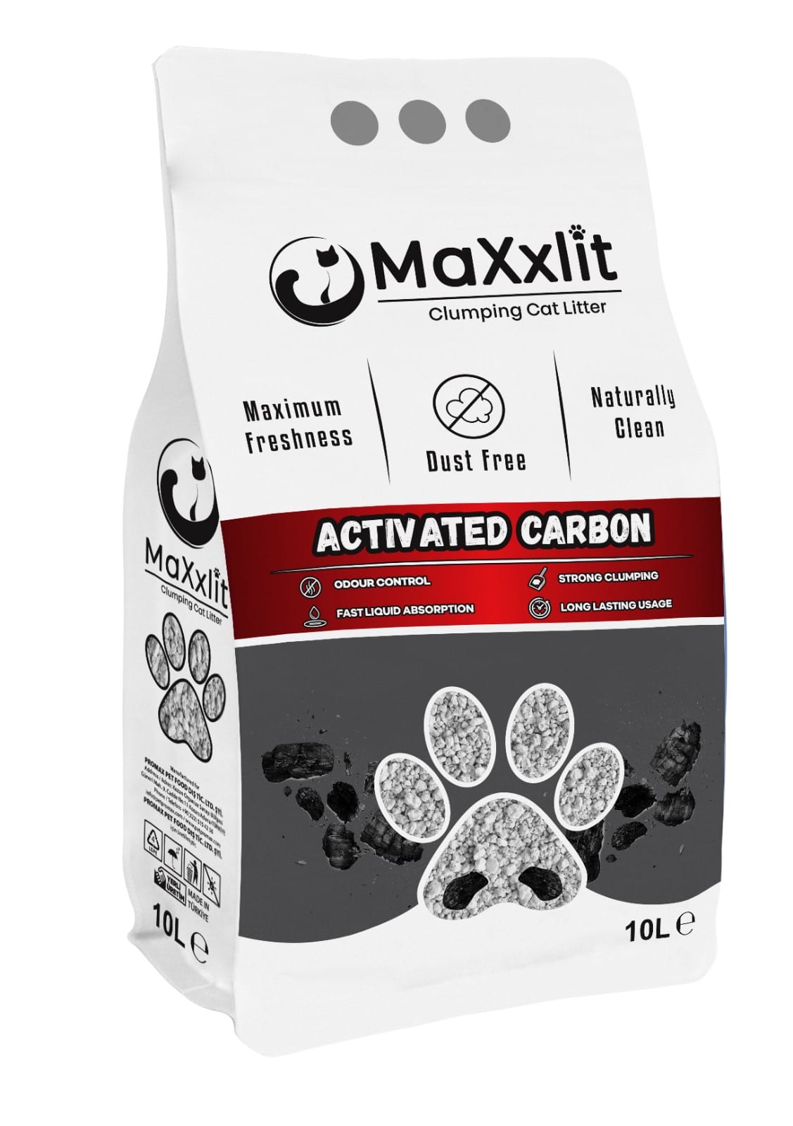 MAXXLİT AKTİF KARBONLU KEDİ KUMU 10 LT.