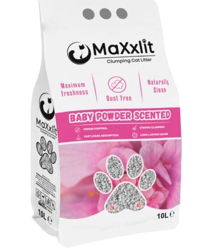 MAXXLİT BEBEK PUDRA KOKULU KEDİ KUMU 10 LT.