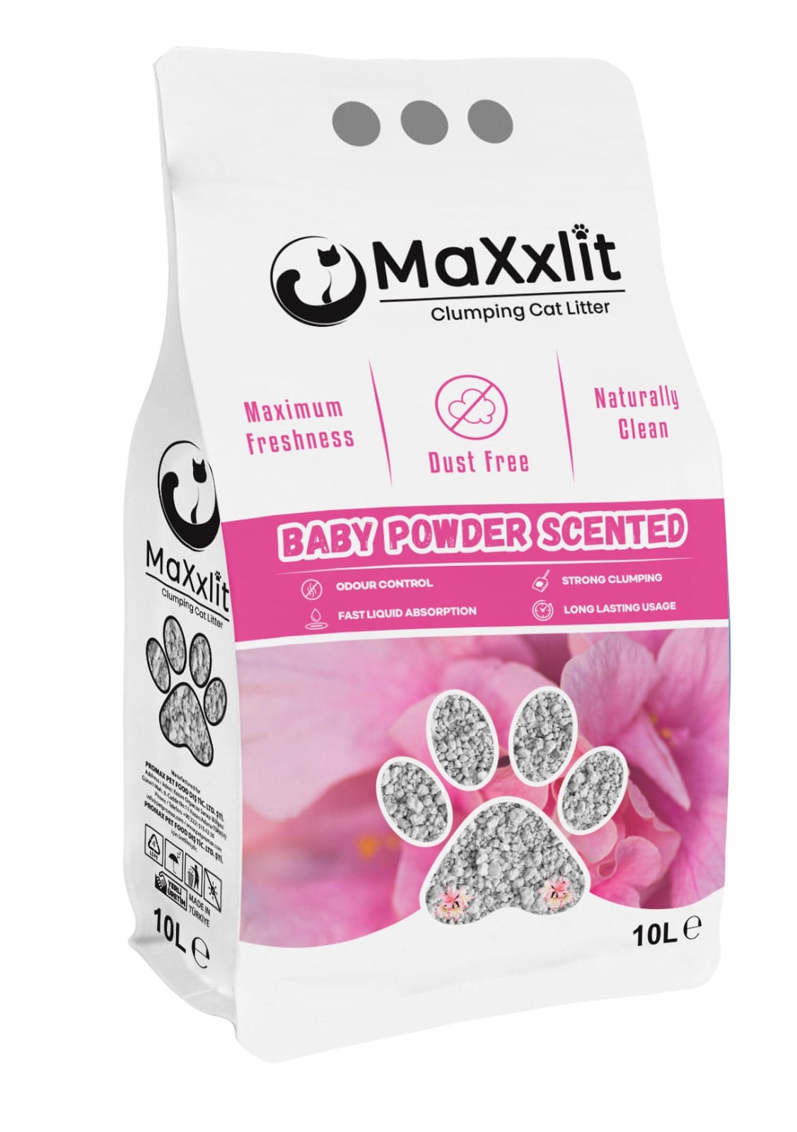 MAXXLİT BEBEK PUDRA KOKULU KEDİ KUMU 10 LT.